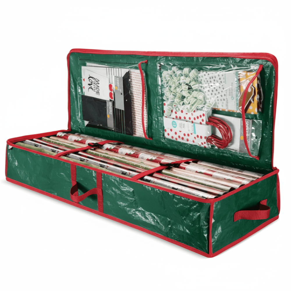Opbergbox Cadeaupapier Kerst Rits Vakken Inpakken