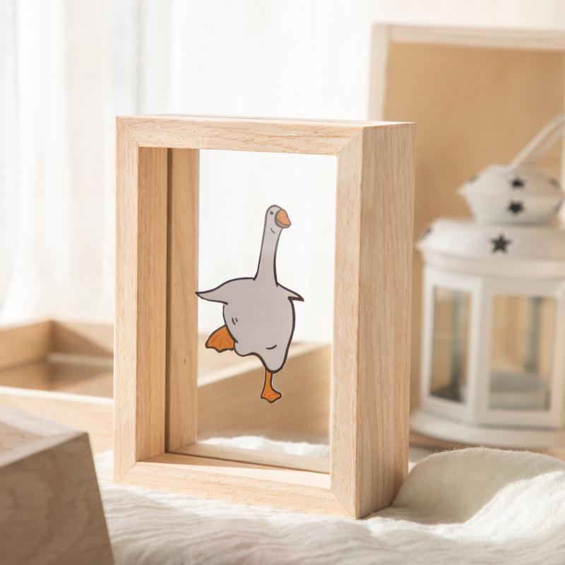 Cornici fotografiche rettangolari in legno con decorazione da tavolo e da parete