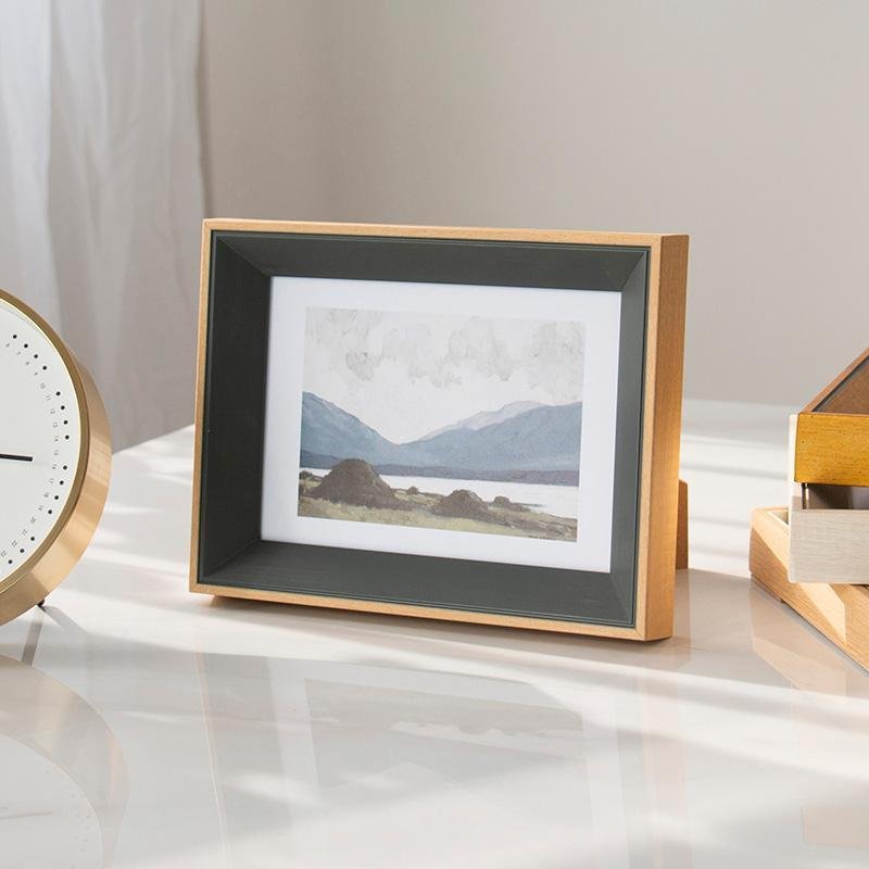 Cornici fotografiche rettangolari in resina giallo, blu, beige