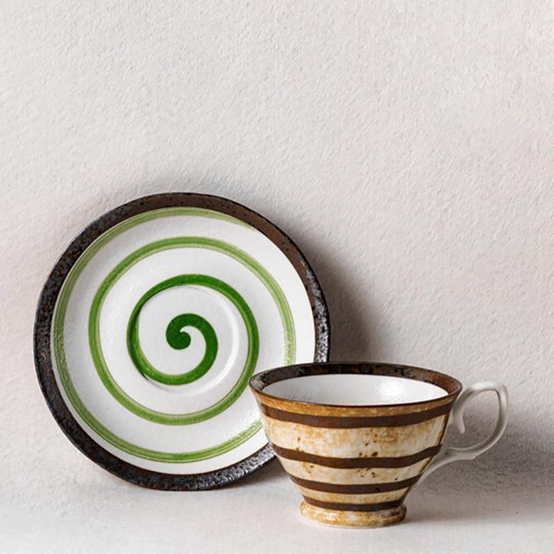 Conjunto de 2 Peças Chávena e Pires de Chá Matcha em Pedra