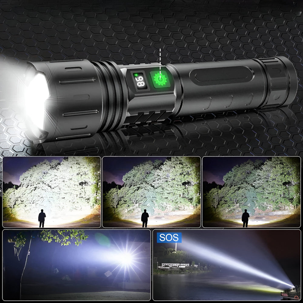 Torcia LED Ricaricabile Tattica Potente Impermeabile
