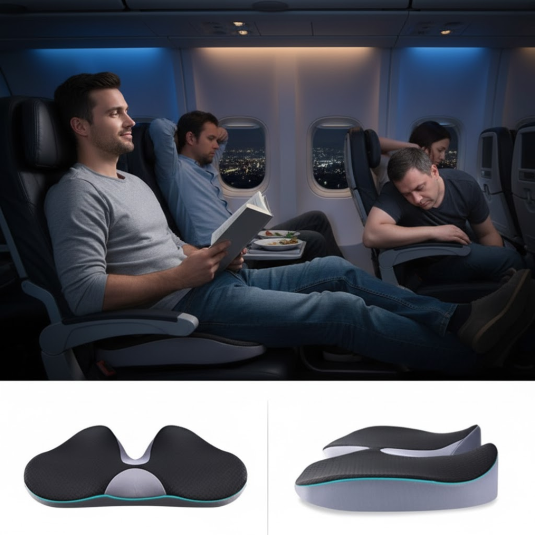 Almofada para Assento Ergonómica Almofada de Cadeira Espuma Viscoelástica Escritório Automóvel