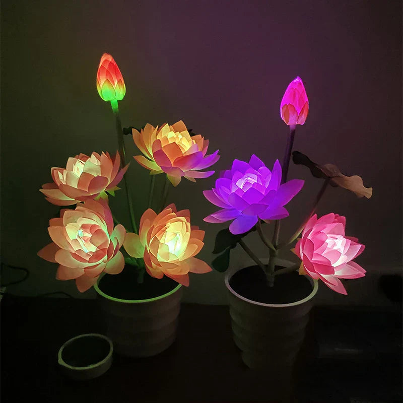SolarBloom - Lâmpada de Jardim Flor de Lótus com Energia Solar – Iluminação Exterior LED Decorativa