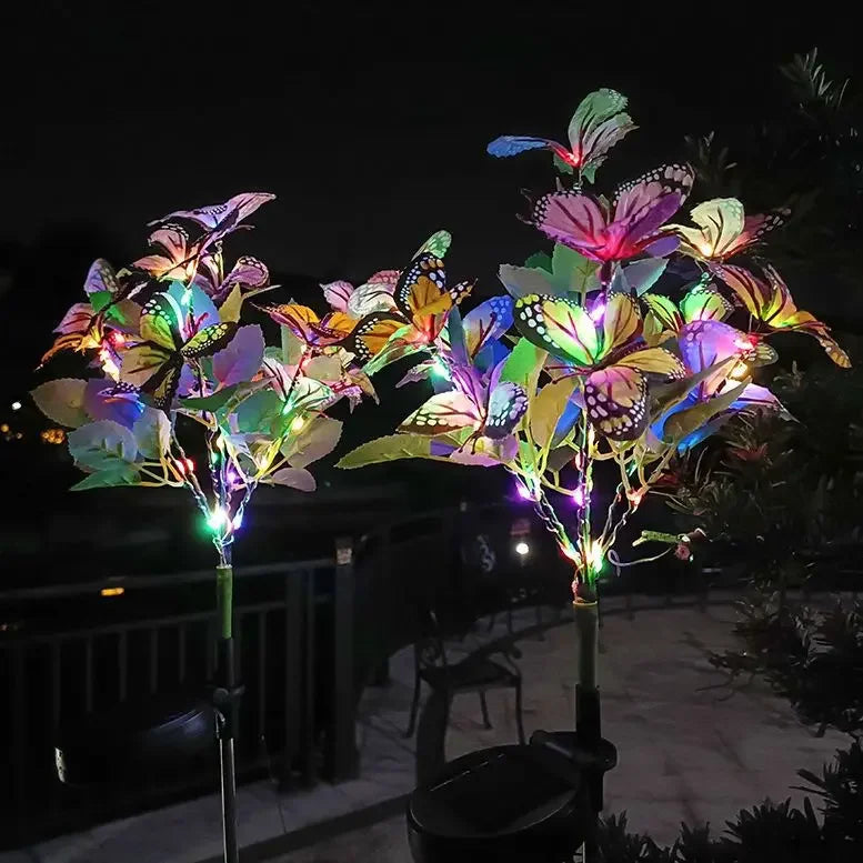 GlowButterfly – Illuminazione Solare a Forma di Farfalla per Giardino e Balcone – Decorazione LED Colorata per Esterni