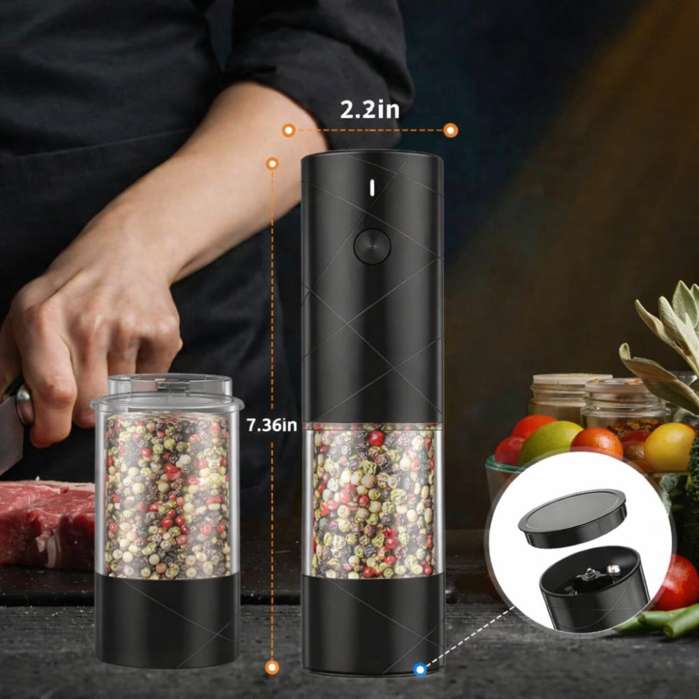 Salt Pepper Mill Electric Rechargeable Kitchen Set
