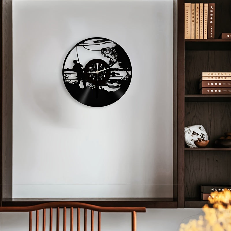 VinylCatch - Vintage Fishing Wall Clock