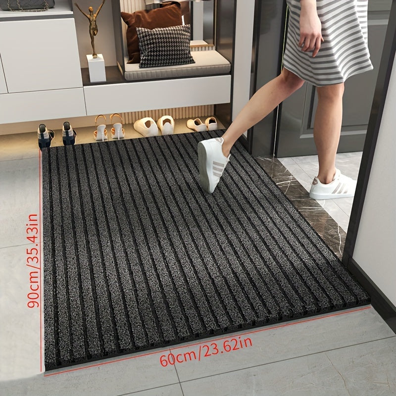 Felpudo resistente a la intemperie para todas las estaciones – Alfombra de suelo rayada resistente al desgaste, antideslizante, resistente a manchas y decoloración, alfombra de perfil bajo para interior y exterior