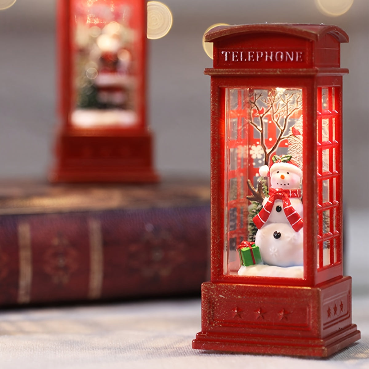 KerstTelefoon - Cabina Telefonica Natalizia Decorativa con Luce