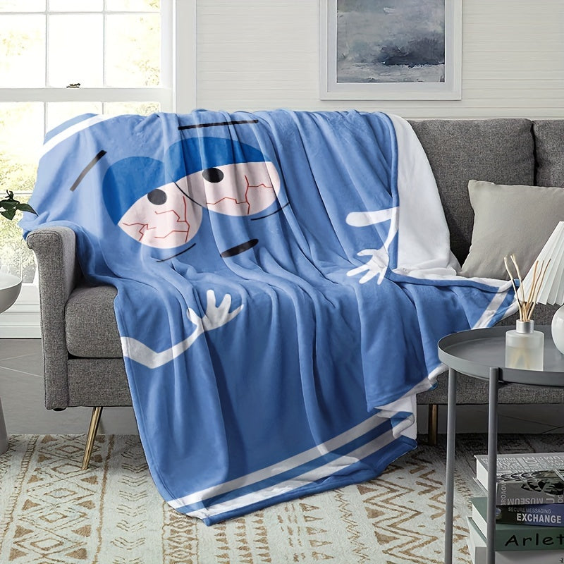 Copertina in flanella anime reversibile Glam Stijl - Stampa digitale, ipoallergenica, biancheria da letto lavorata a maglia per tutte le stagioni - Poliestere, regalo leggero per divano, viaggi, campeggio
