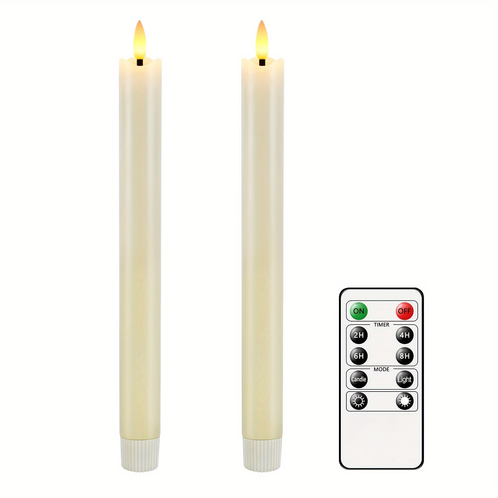 6x Candele a Cera Senza Fiamma a Forma di Cono - Con Telecomando, Candele LED Color Avorio per Decorazioni da Tavolo e Matrimonio