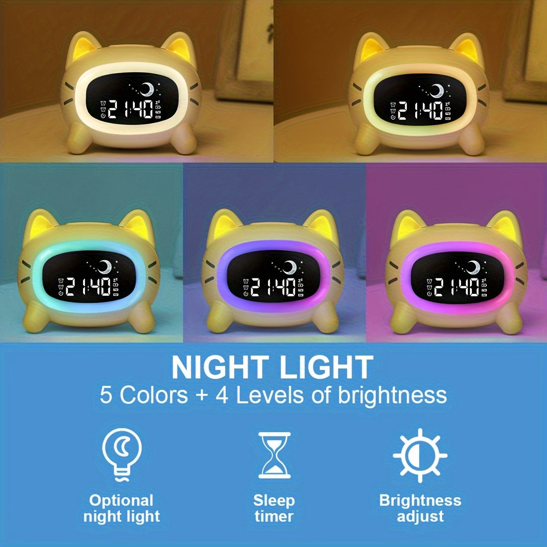DreamClock - Sleep Training Alarm Clock with Night Light and White Noise