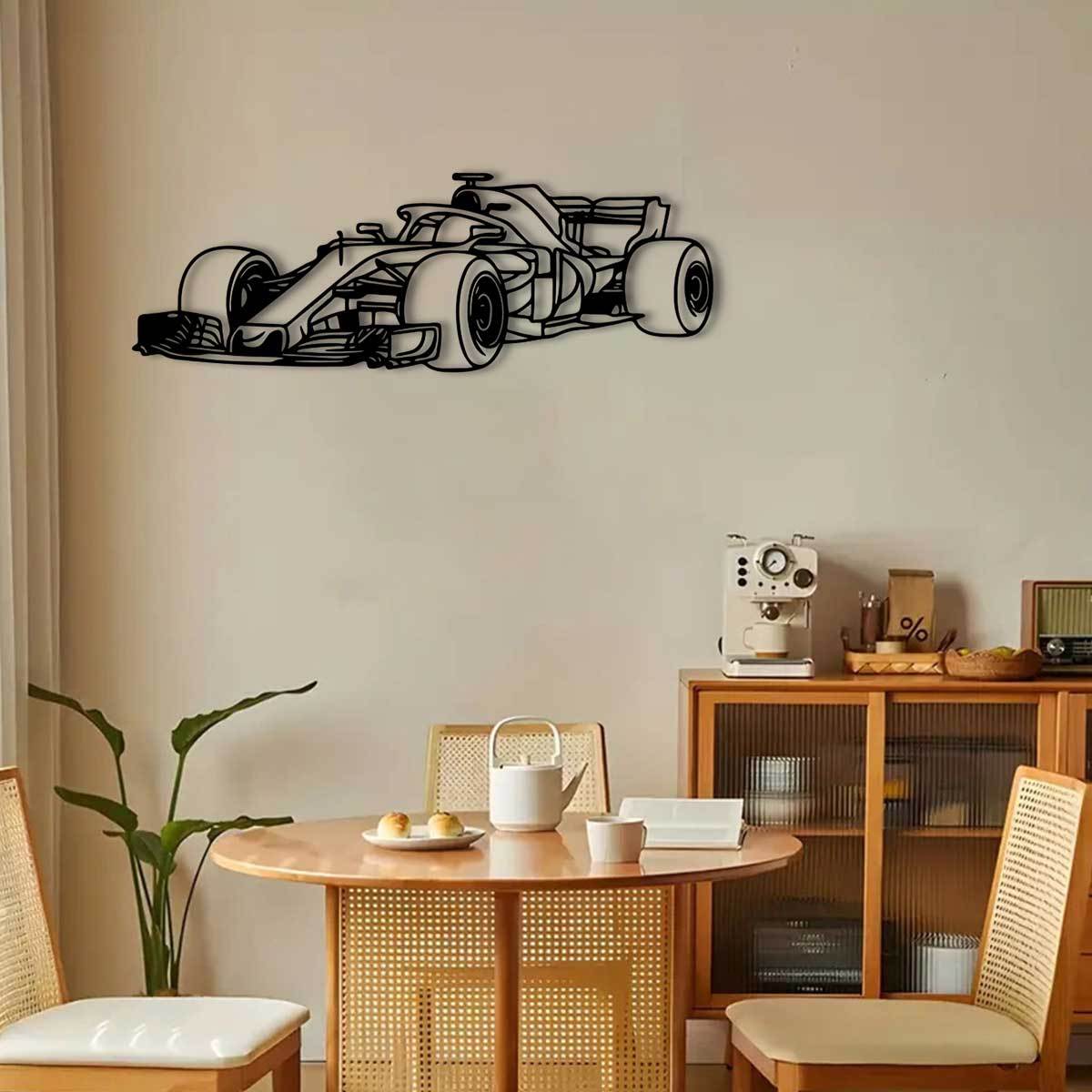 RaceSculpt - Formula Race Car Metal Wall Sculpture