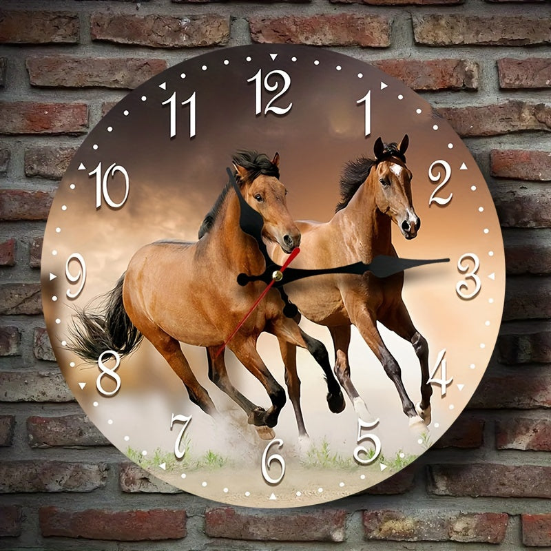 GallopTime - Stille Wandklok met Rennend Paard Design