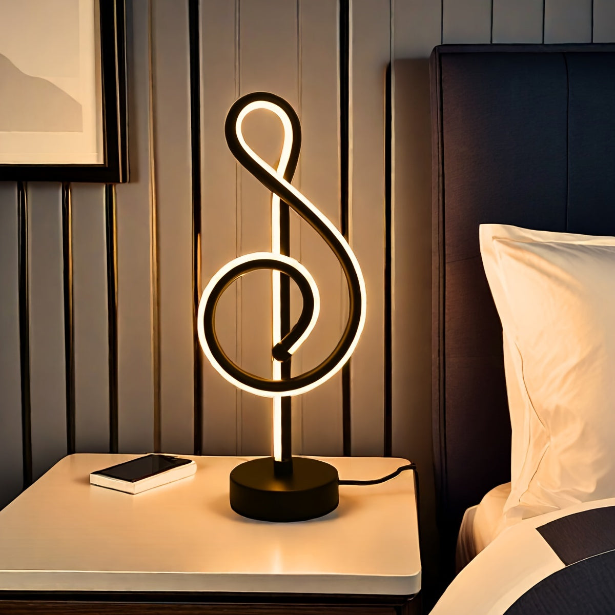 TrebleLight - Candeeiro de Mesa Moderno e Criativo com Iluminação LED Ajustável