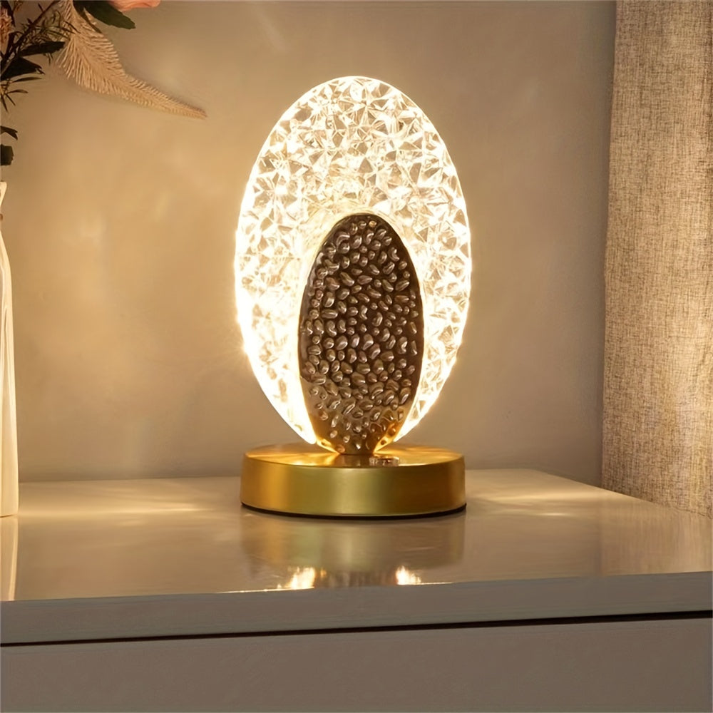 FeatherLamp - Candeeiro de Mesa Tátil USB com Design de Pena de Pavão, Luz LED Infinitamente Regulável
