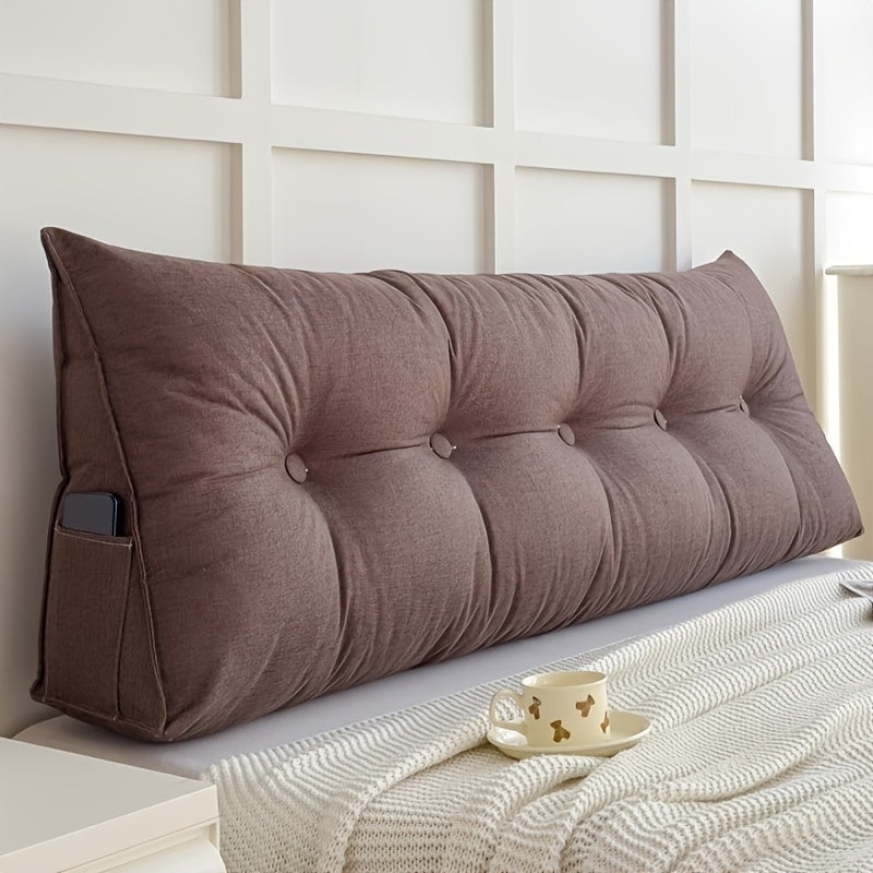 Ademend Lino Triangolare Cuscino a Wedge - Cuscino per Schiena Confortevole per Letto e Divano