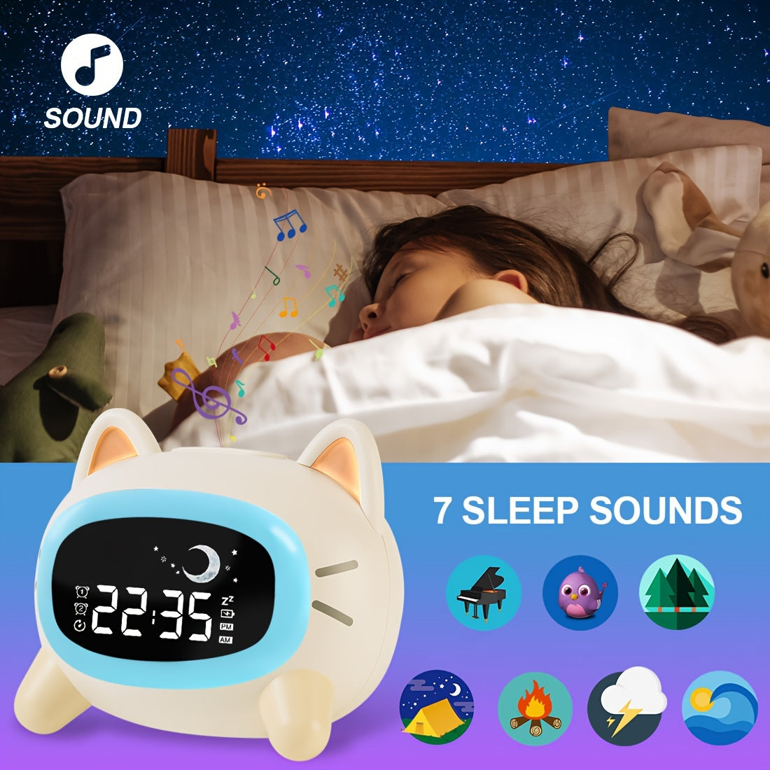 Sleep Trainer - Silent Digital Alarm Clock with Sleep Timer