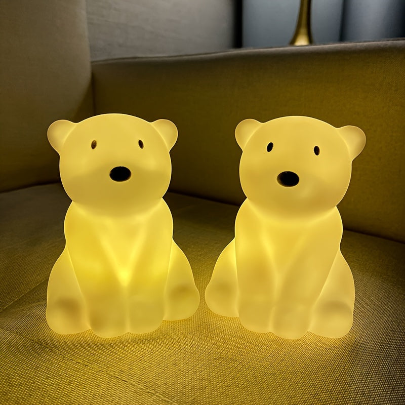 PolarGlow - Candeeiro Noturno de Urso Polar Desenhado com Iluminação LED Ascendente