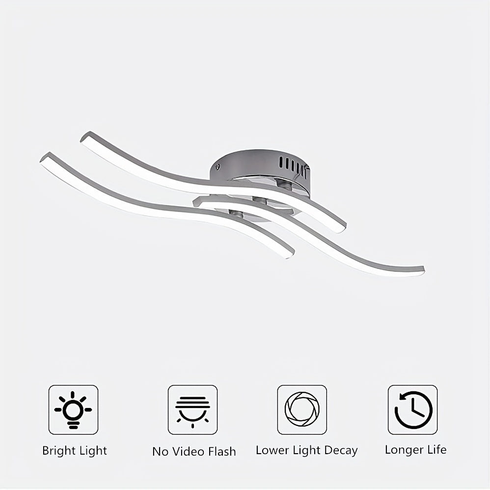 LumaCurve - Dimmable LED Ceiling Lamp with Elegant Curve Design