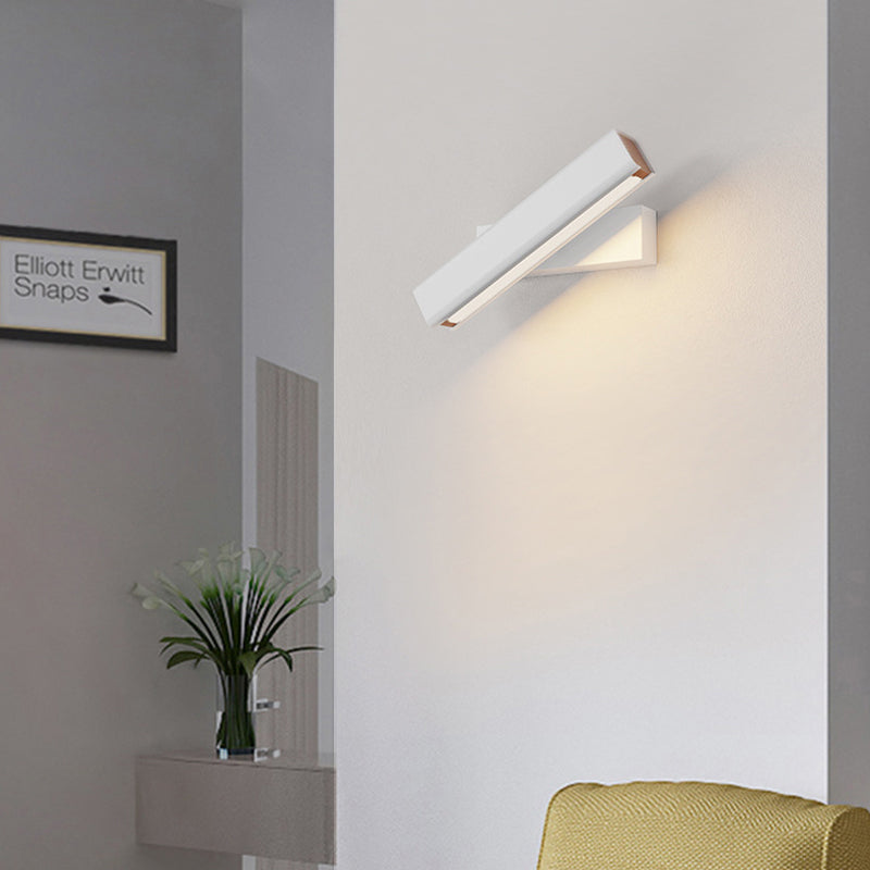 Aqsa Lâmpada de Parede LED Moderna Interior Giratória Retangular Metal/Madeira Sala de Estar