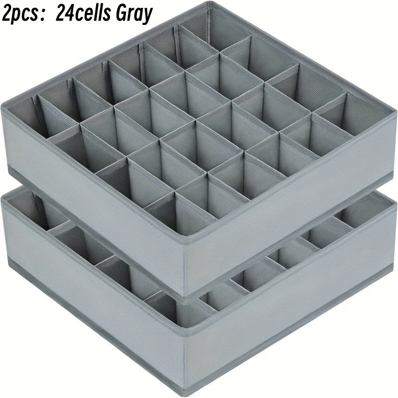 Set da 2 Organizer pieghevole per calze e biancheria intima con 24 scomparti