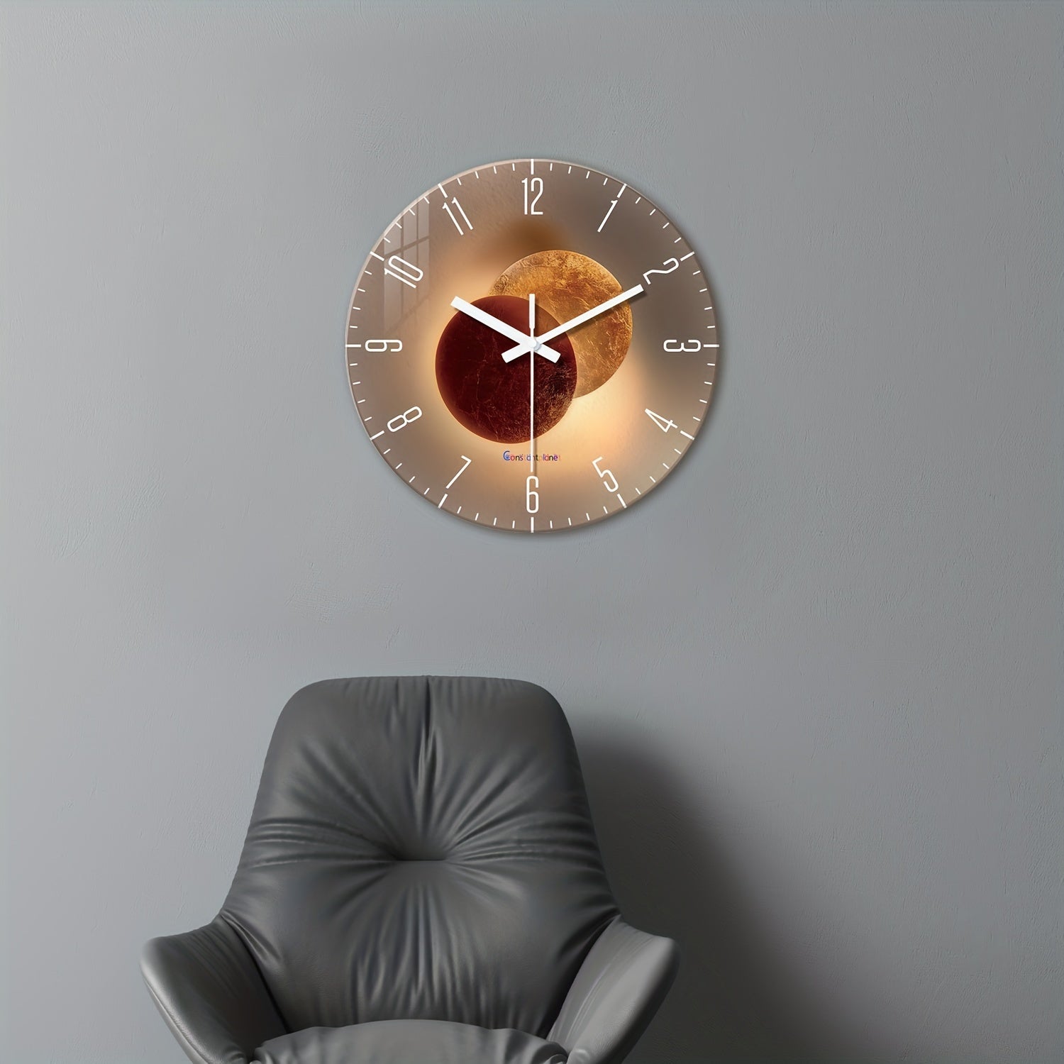 CosmicLight - Silent Round Wall Clock with Planet Design