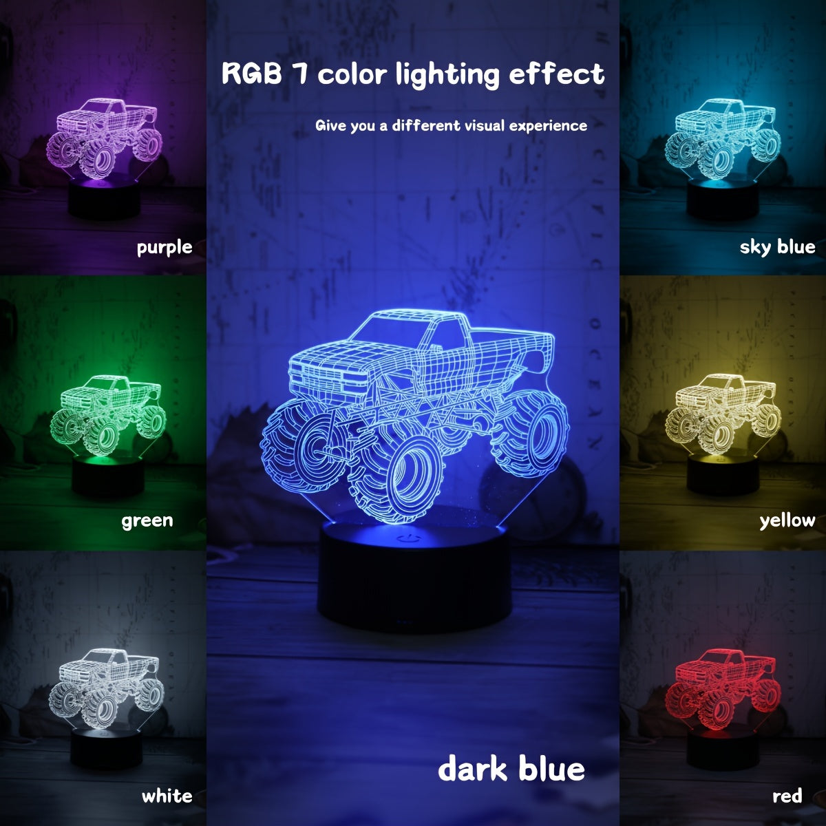 TruckLight - Modern 3D Monster Truck LED Night Lamp
