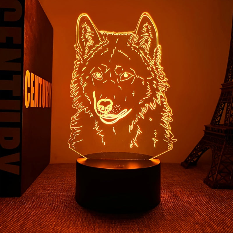 WolfLight - 3D Night Light with Touch Control and Black Base