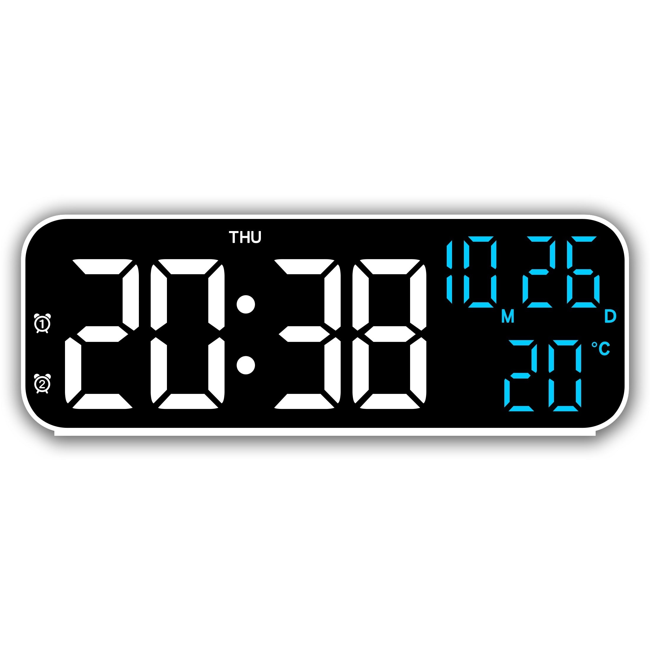 DeskTime - Orologio da tavolo digitale USB con visualizzazione di data e temperatura
