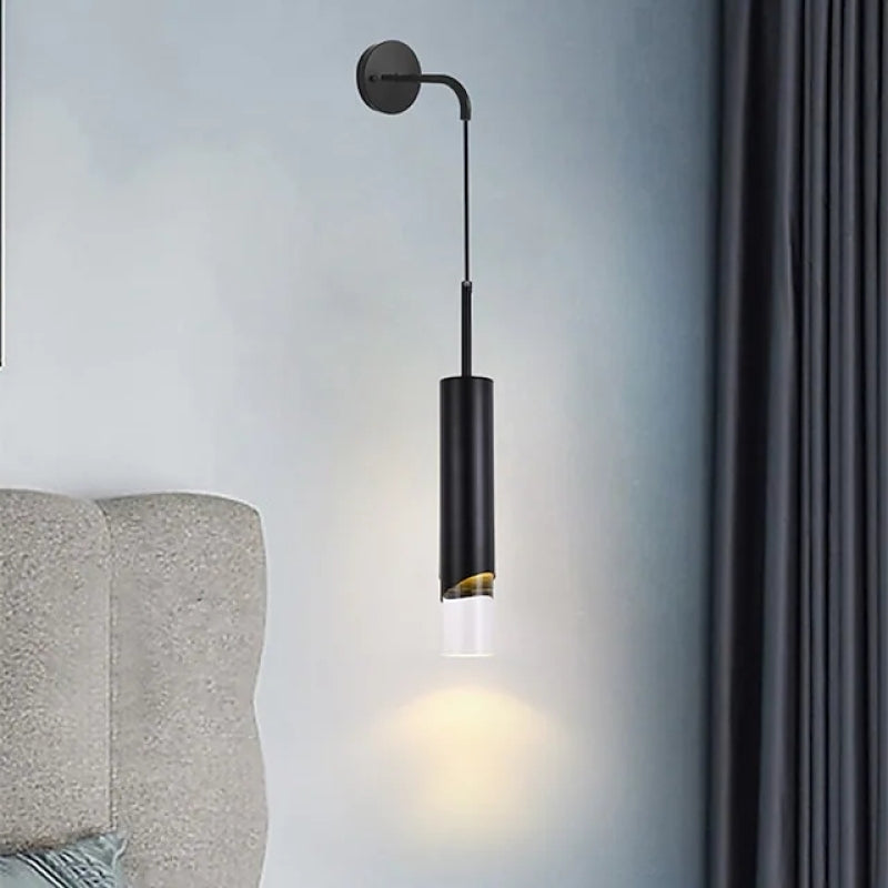 Elegante lampada da parete LED oro/nero per camera da letto