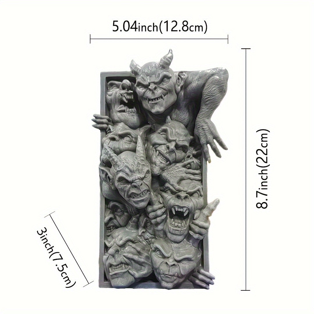 GothicGuard - Halloween Gotische Hars Boekenhouders - Decoratieve Demonen Beeldhouwwerk voor Planken en Bureaus