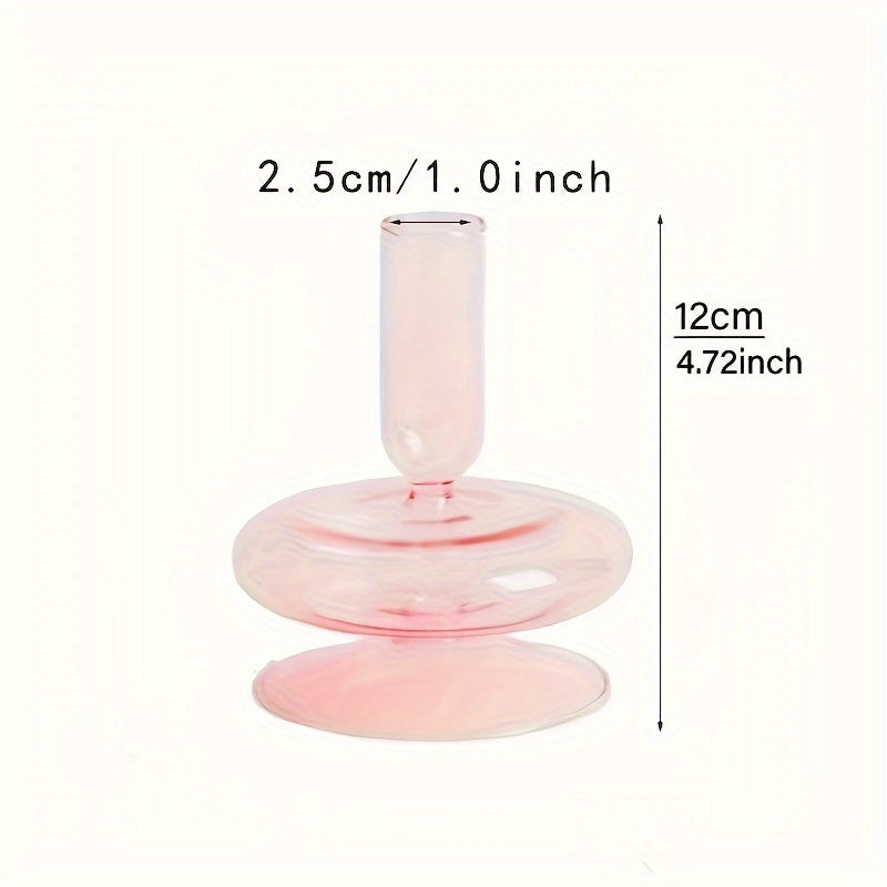 1pc Set di Candelieri in Vetro Creativi e Minimalisti - Vaso in Vetro Laccato per Decorazione da Tavolo per Soggiorno, Tavola da Pranzo e Cena Romantica