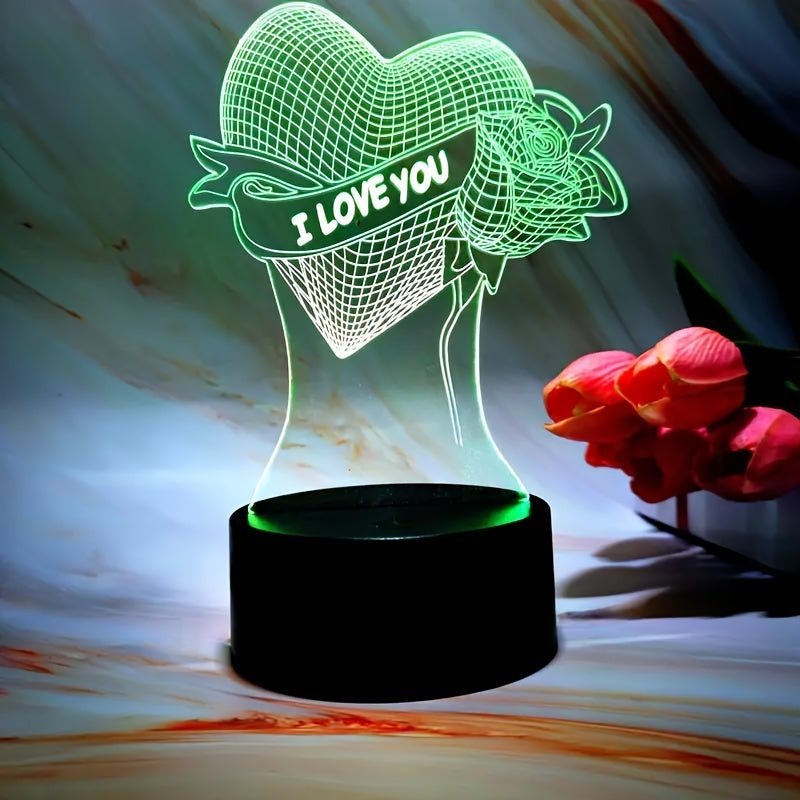 HartLicht - Lampada Illusione 3D a LED con Controllo Touch, 7 Colori e Alimentazione USB/Batteria