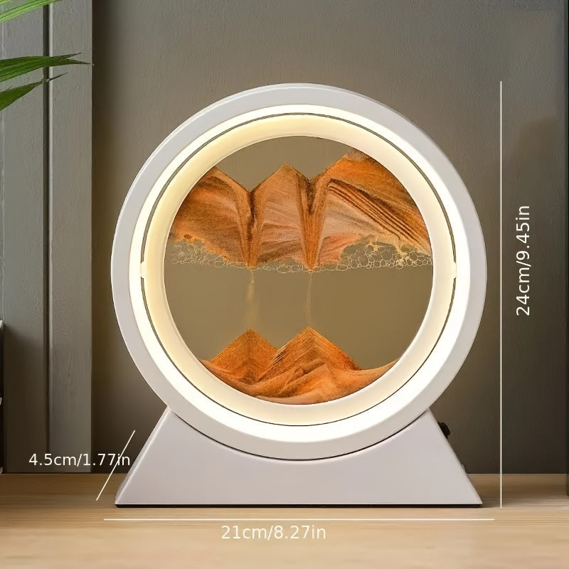 LumiSand - 3D Moving Sand Painting LED Table Lamp, Glass Sand Scene Night Light, Romantic Home Decor
