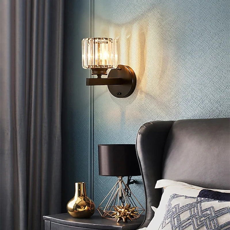 Lampada da parete LED Herbert Moderne - Interno - Nero - Camera da letto - Cristallo/Metallo