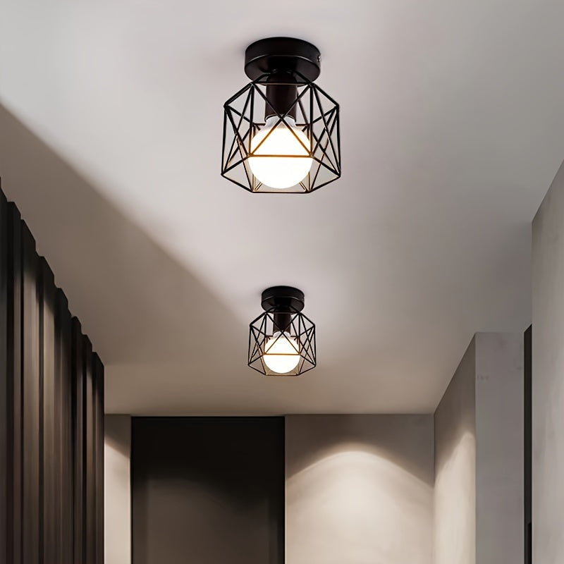 NordicLight - Black Iron E27 Ceiling Lamp for Bedroom and Kitchen