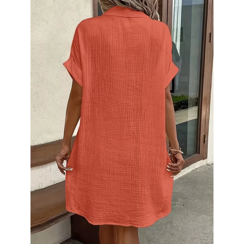Abito Camicia Vestito Midi Bottoni E Tasche - Image 41