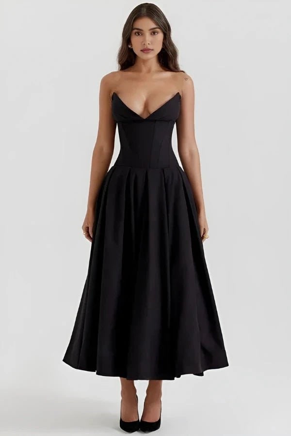 Abito Midi Donna Corpetto Scolpito - Image 1