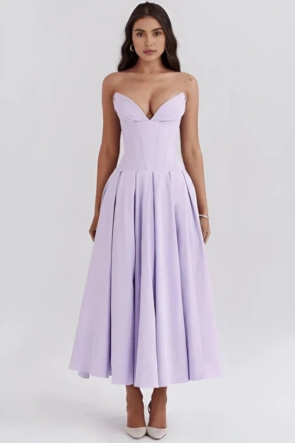 Abito Midi Donna Corpetto Scolpito - Image 17