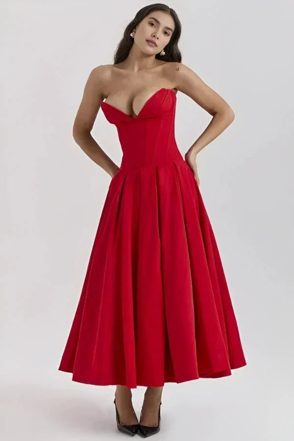 Abito Midi Donna Corpetto Scolpito - Image 4