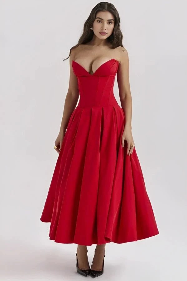 Abito Midi Donna Corpetto Scolpito - Image 6