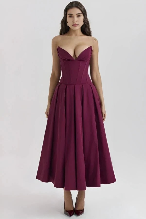Abito Midi Donna Corpetto Scolpito - Image 7
