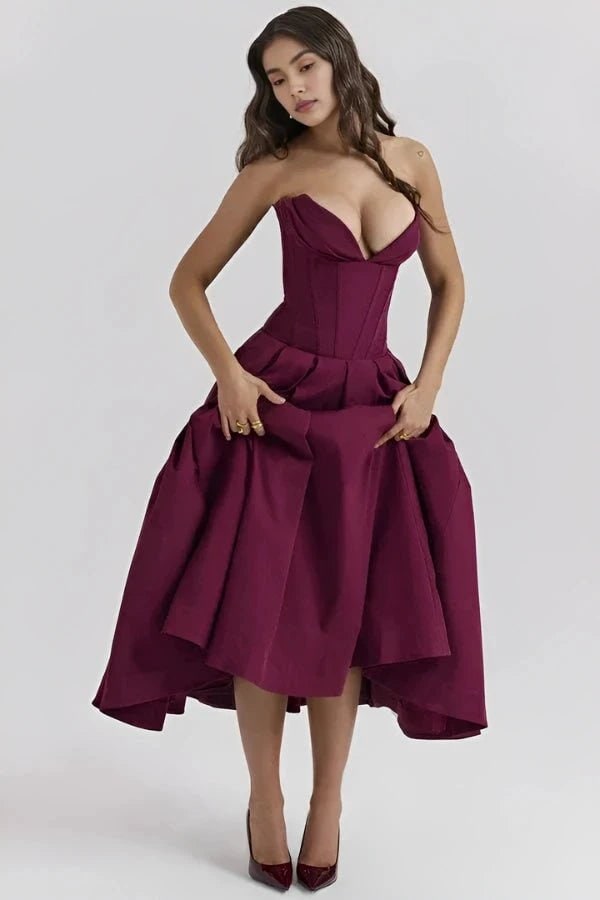 Abito Midi Donna Corpetto Scolpito - Image 8