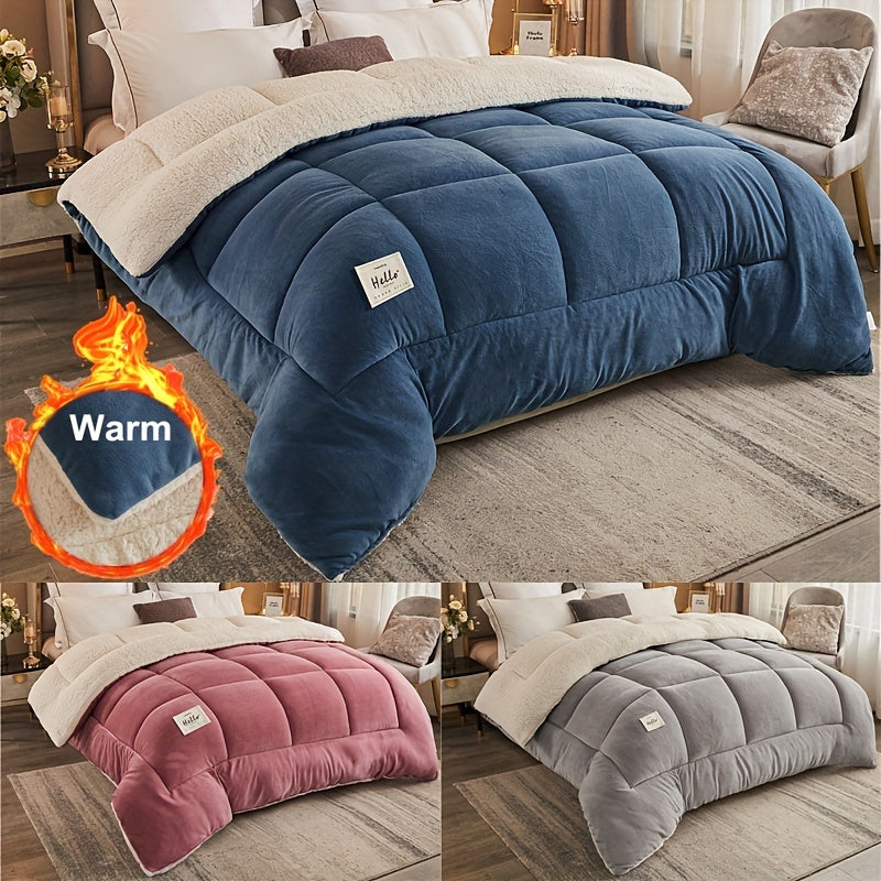 Edredón cálido de tres capas - Colcha gruesa para otoño e invierno, ideal para dormitorio o habitación de estudiante