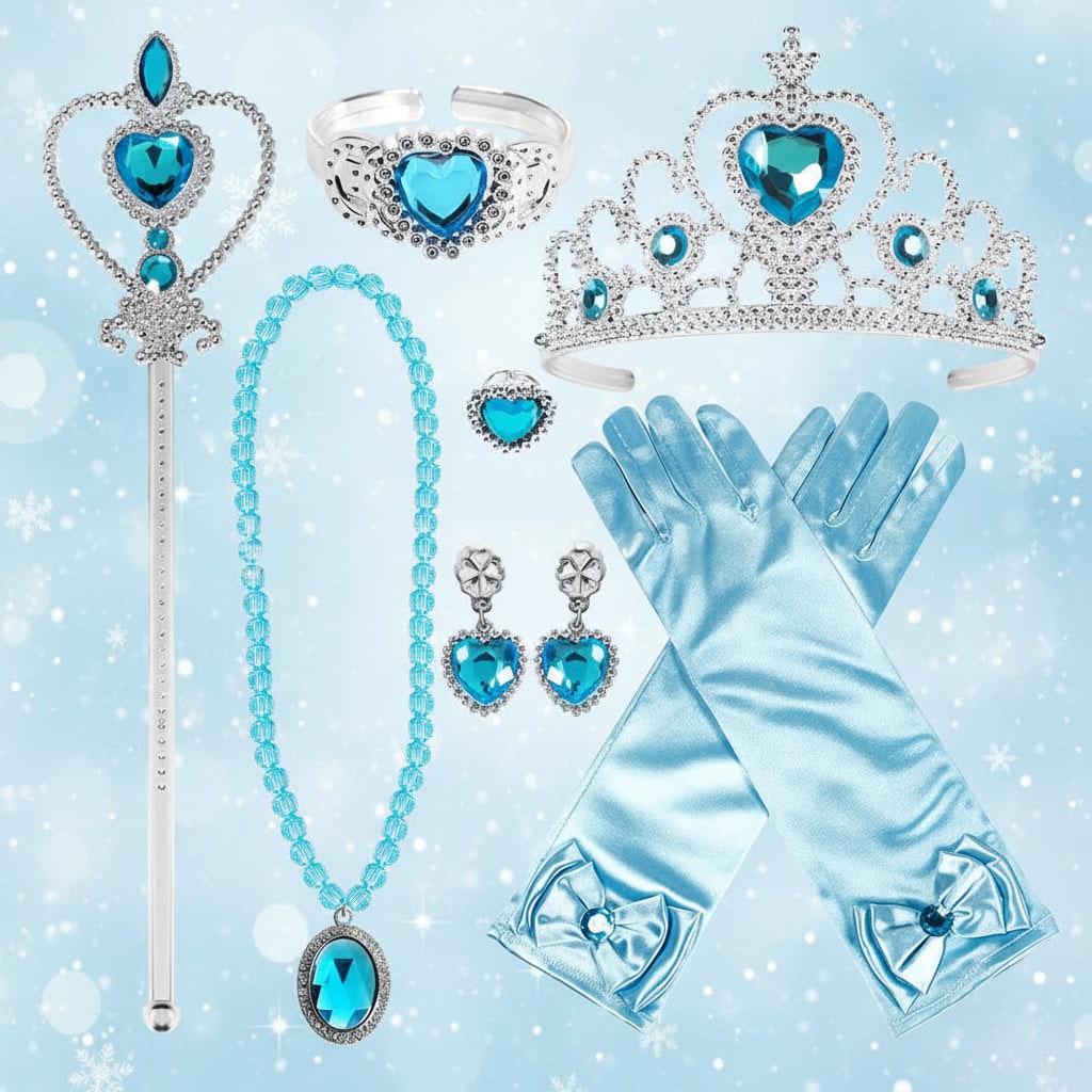 Accessori Halloween Set Costume Principessa Tiara Guanti - Image 1