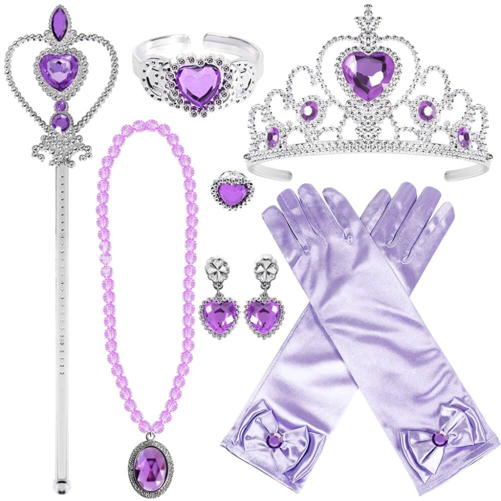 Accessori Halloween Set Costume Principessa Tiara Guanti - Image 3