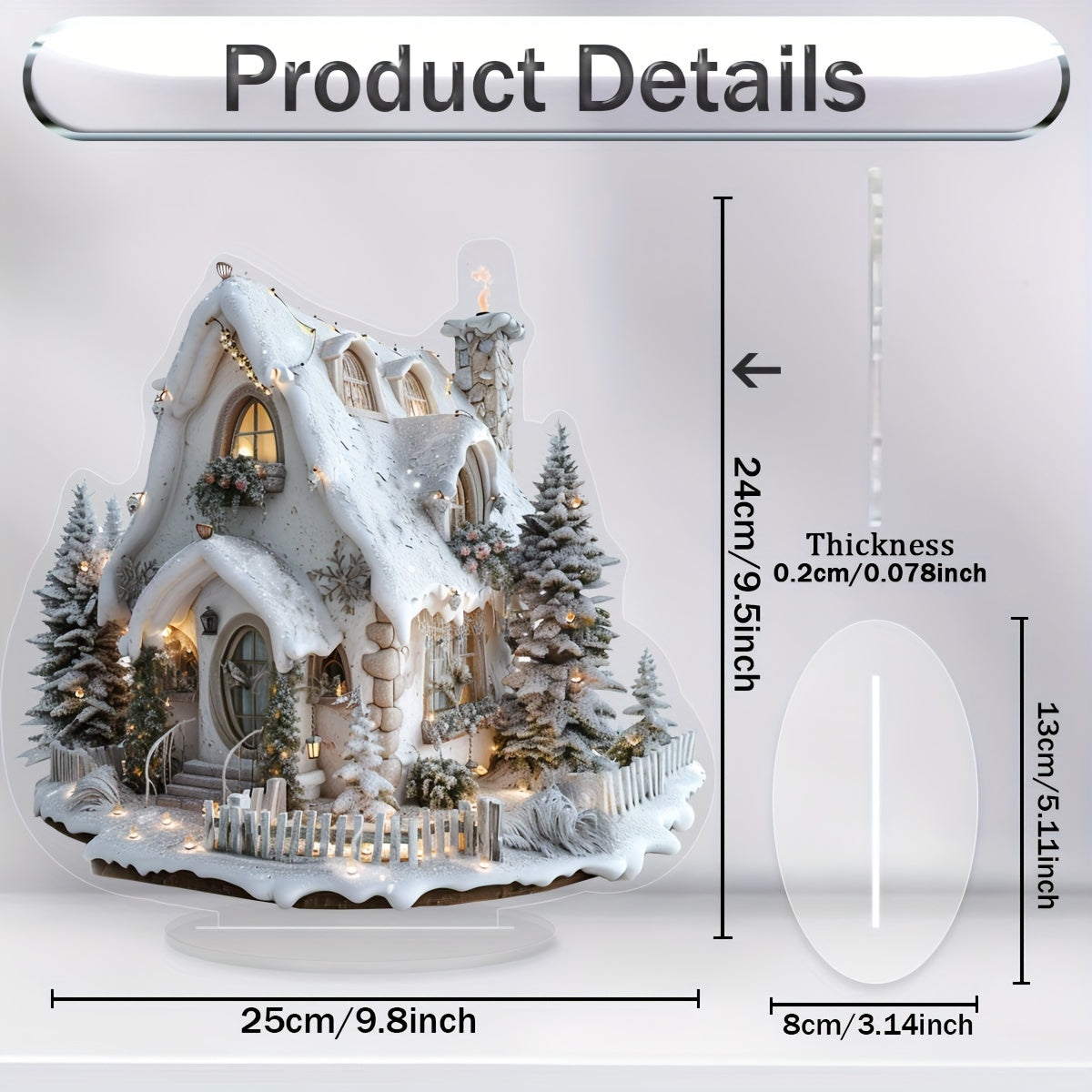 EnchantedVillage - Aldeia de Natal em Acrílico para Decoração de Mesa, Estilo Rústico Chic