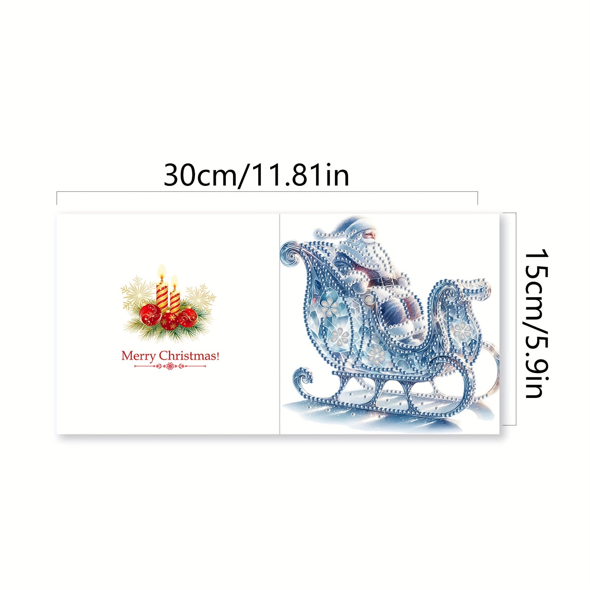 Set di Quadri con Diamanti a Slitta di Natale - 6 Biglietti di Auguri Festivi con Design Unico, Set Regalo Fai-da-Te Fatto a Mano con Diamanti Irregolari