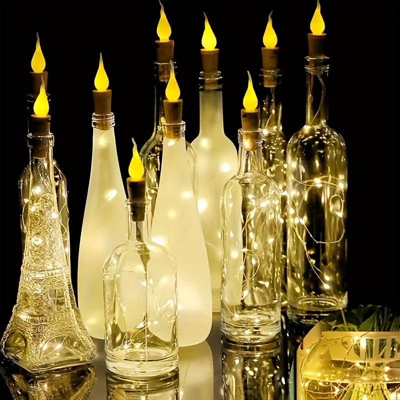 10 pieces LED Bottle Lights – Battery-powered Christmas and Party Decoration