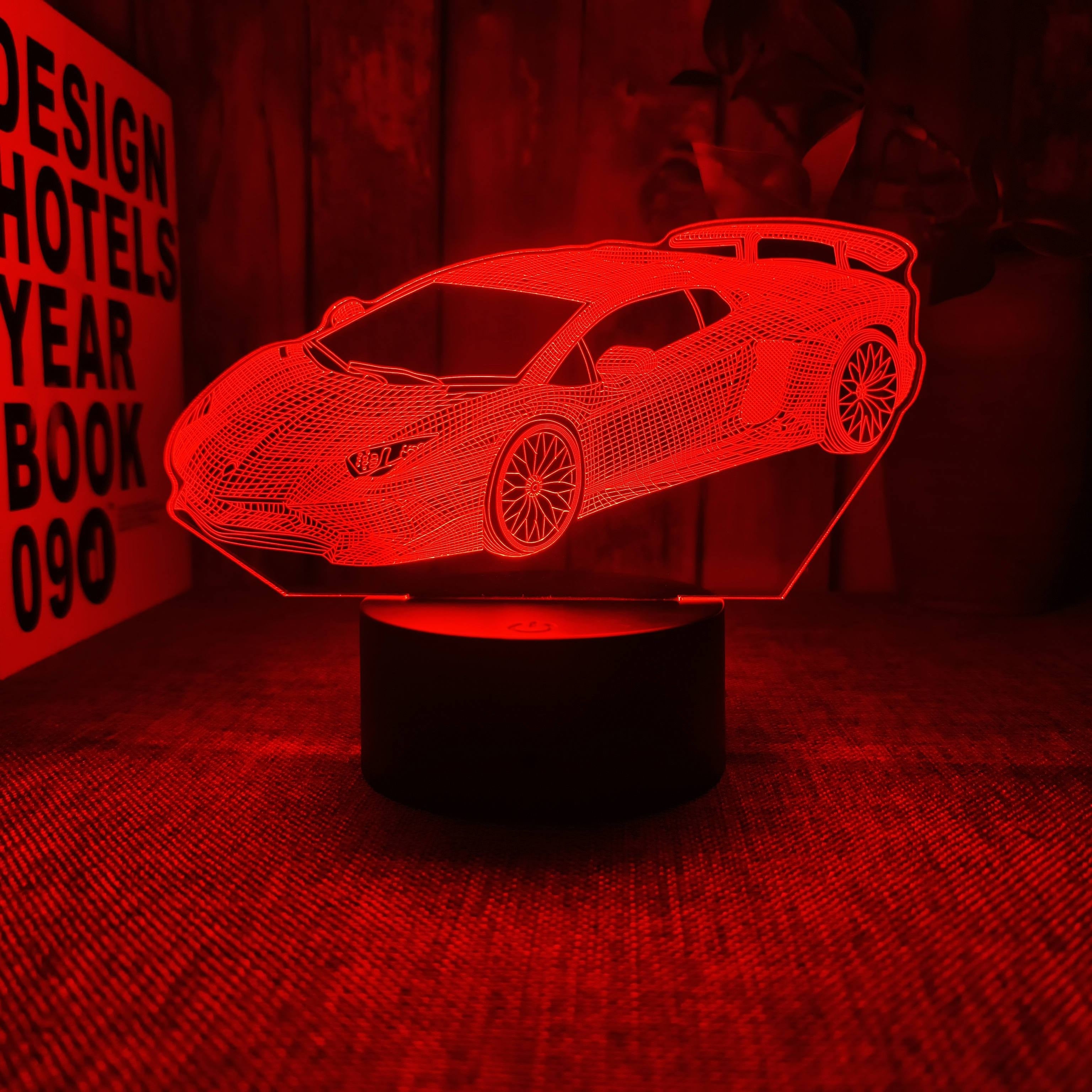 AutoLamp - 3D Sports Car Night Light with Touch Control and USB